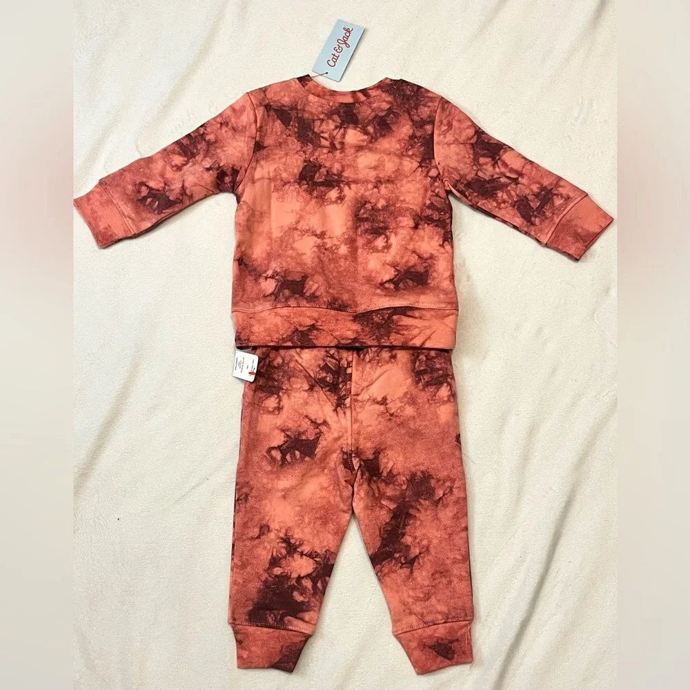 Cat & Jack Kids Tie-Dye Sweatsuit Long Sleeve Sweatshirt & Jogger Set 12 Months